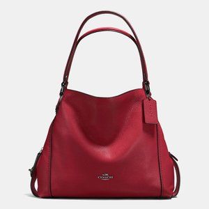 Authentic Coach Edie Shoulder Bag Red Discontinued